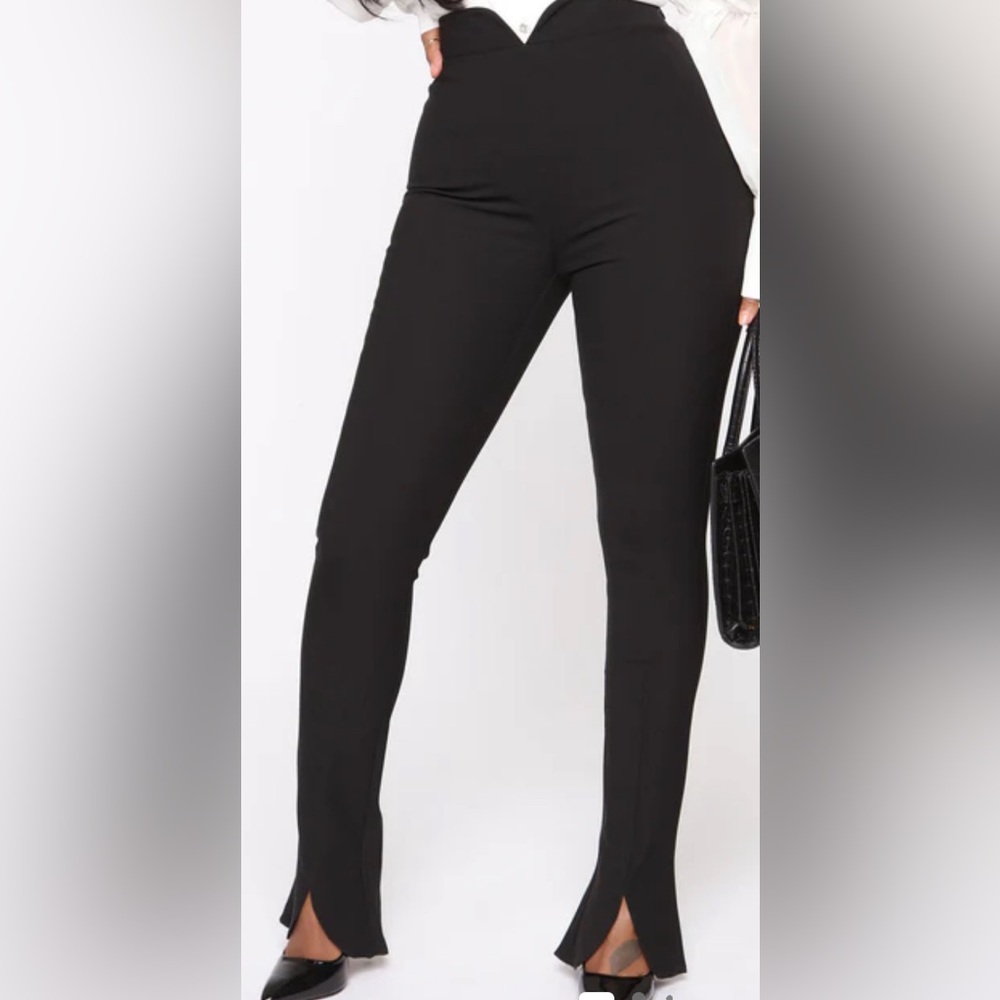 Fashion Nova When We Meet Slit Black Pants
